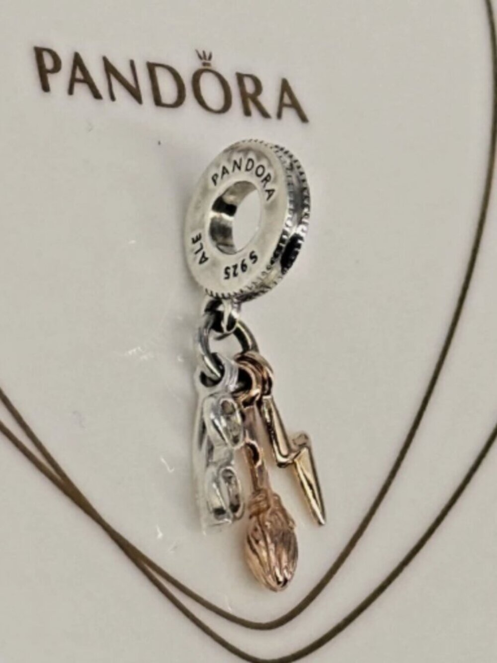 New Pandora S925 ALE Harry Potter Glasses Nimbus 2000 & Lightning Bolt Charm